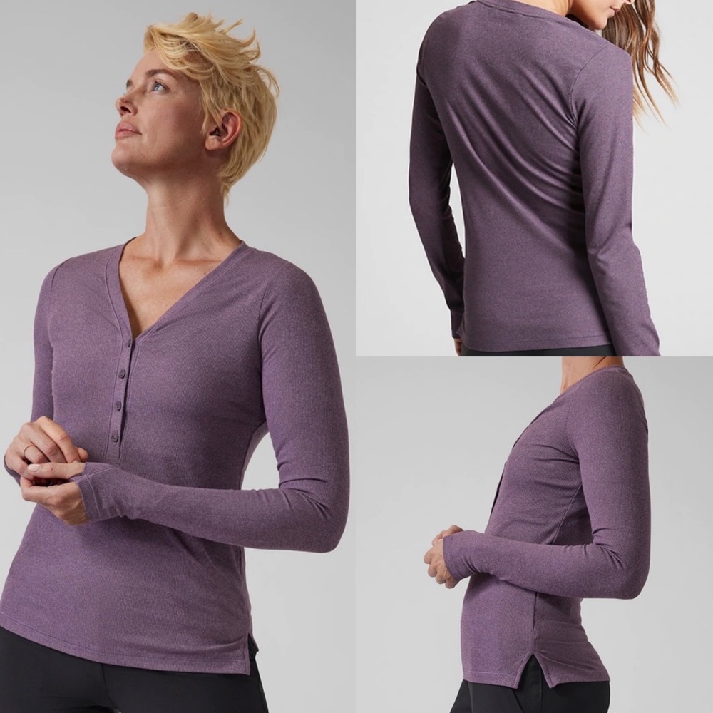 EUC uptempo ribbed Henley top